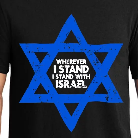 Wherever I Stand I Stand With Israel Jewish Distressed Pajama Set