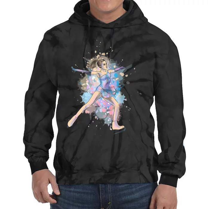 Watercolor Ice Skater Girl | Ice Skating Tie Dye Hoodie