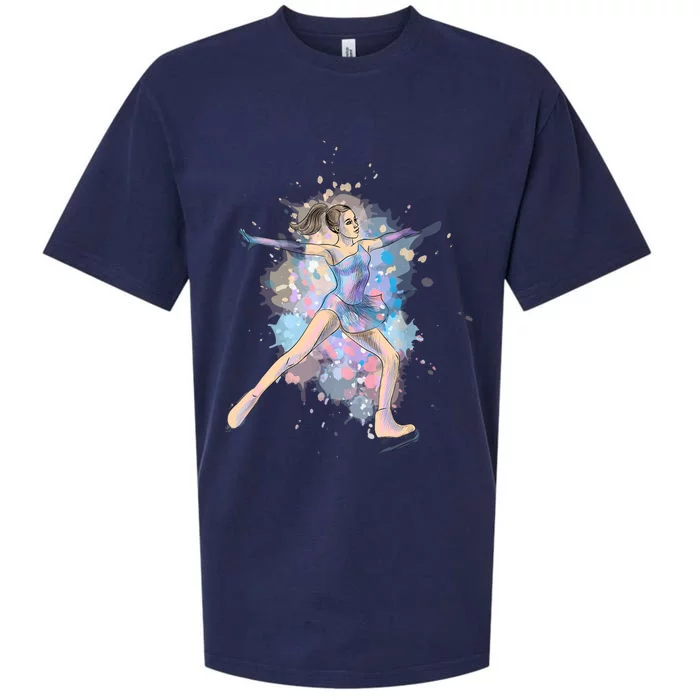 Watercolor Ice Skater Girl | Ice Skating Sueded Cloud Jersey T-Shirt