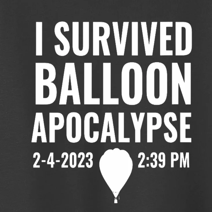 Wo I Survived Balloon Apocalypse Funny Chinese Spy Surveillance V-Neck Toddler T-Shirt