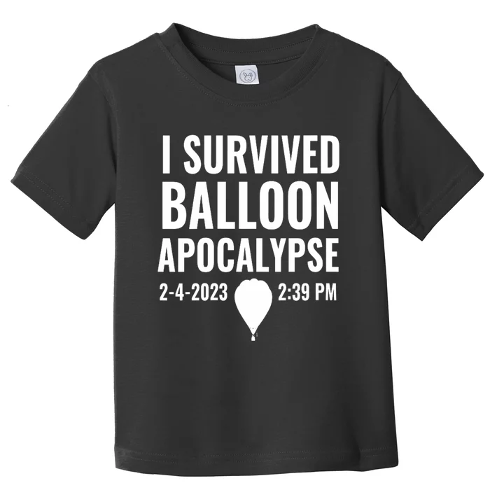 Wo I Survived Balloon Apocalypse Funny Chinese Spy Surveillance V-Neck Toddler T-Shirt