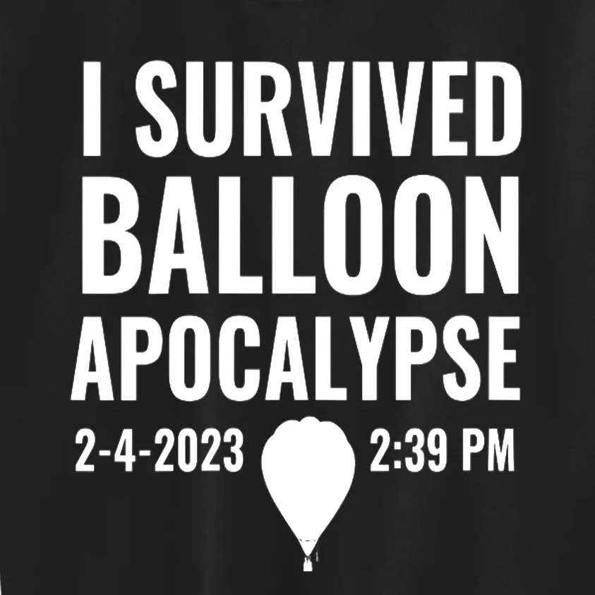 Wo I Survived Balloon Apocalypse Funny Chinese Spy Surveillance V-Neck Kids Sweatshirt