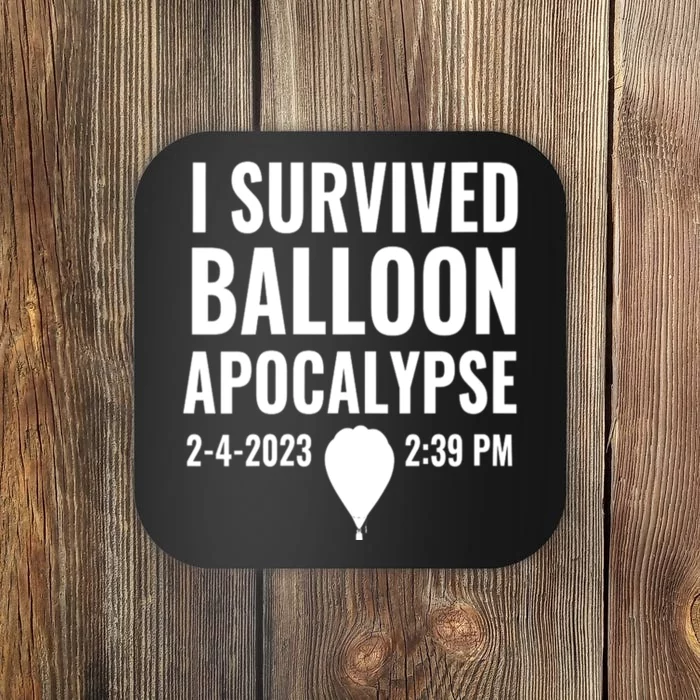 Womens I Survived Balloon Apocalypse Funny Chinese Spy Surveillance Coaster