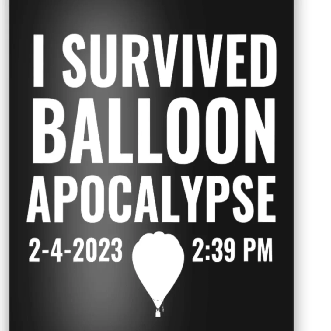 Womens I Survived Balloon Apocalypse Funny Chinese Spy Surveillance Poster