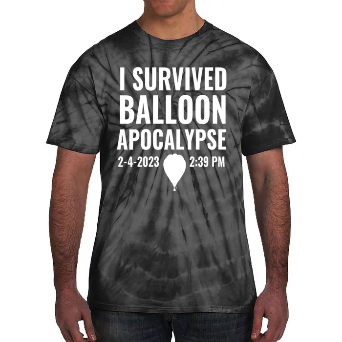 Womens I Survived Balloon Apocalypse Funny Chinese Spy Surveillance Tie-Dye T-Shirt