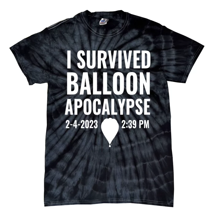 Womens I Survived Balloon Apocalypse Funny Chinese Spy Surveillance Tie-Dye T-Shirt