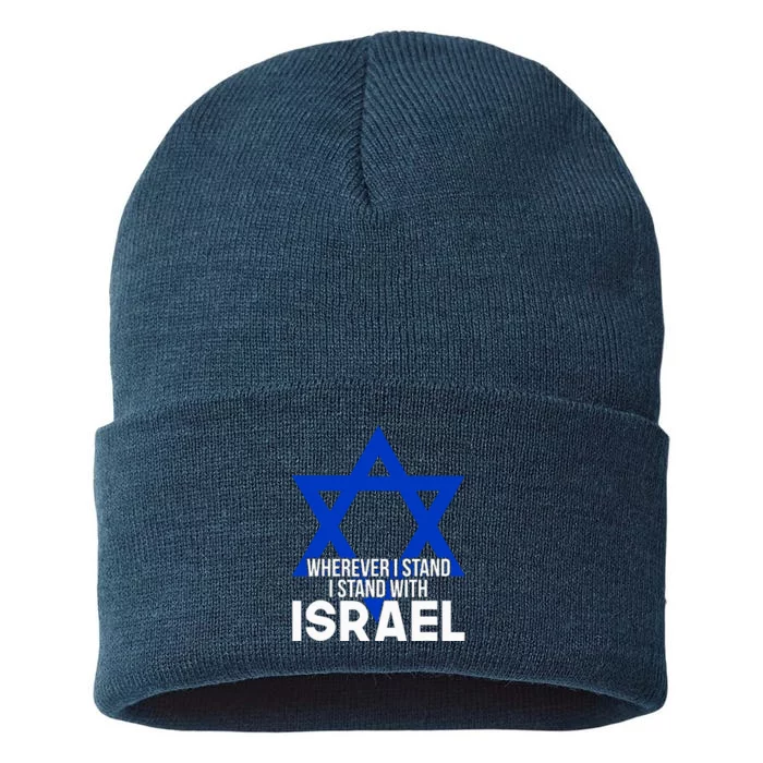 Wherever I Stand I Stand With Israel Sustainable Knit Beanie