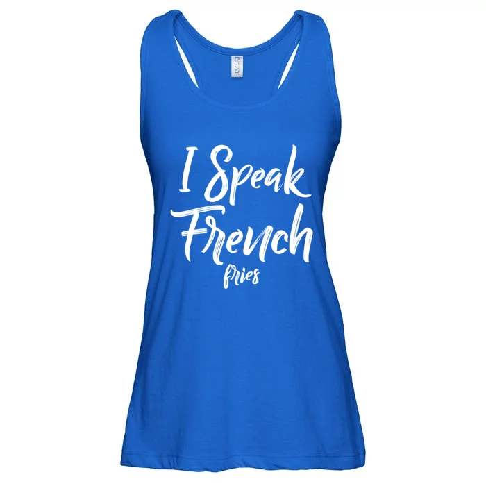 Wo I Speak French Fries Funny Quote And Saying Gift Ladies Essential Flowy Tank