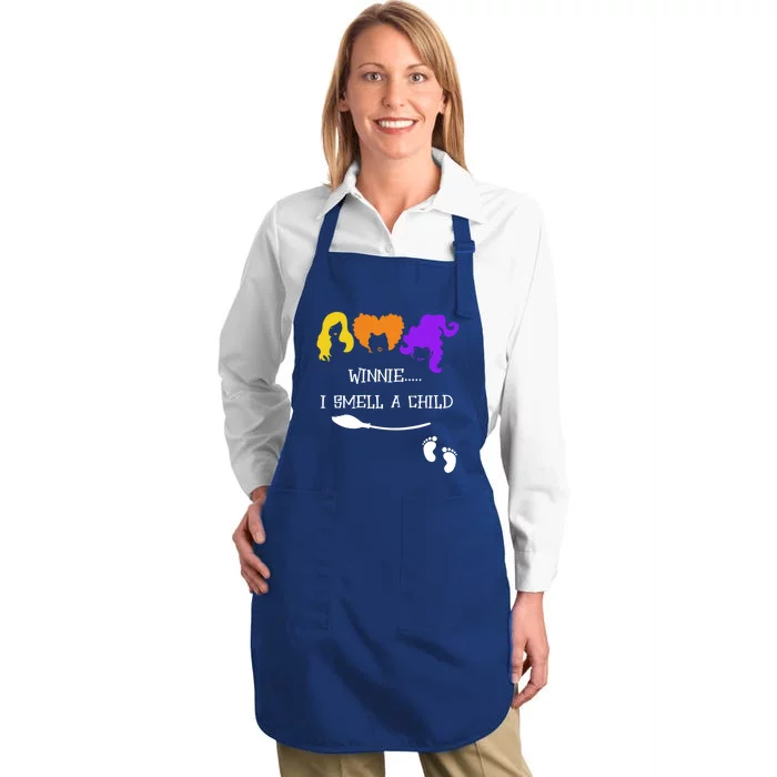 Winnie I Smell A Child Halloween Pregnancy Announcet Gift Full-Length Apron With Pocket