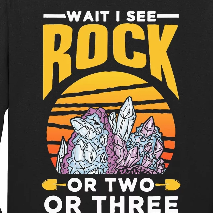 Wait I See A Rock Or Two Or Three Geologist Geology Stone Tall Long Sleeve T-Shirt