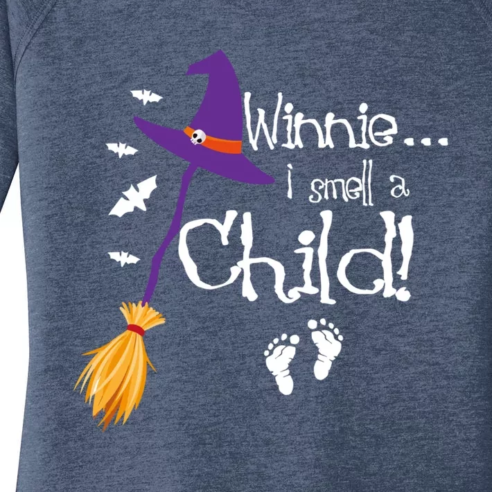 Winnie I Smell A Child Pregnancy Announcet Halloween Mom Great Gift Women's Perfect Tri Tunic Long Sleeve Shirt