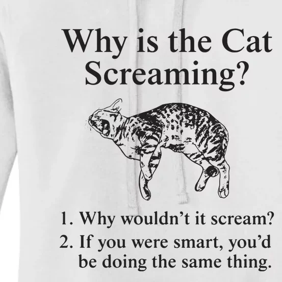 Why Is The Cat Screaming Funny Meme Women's Pullover Hoodie