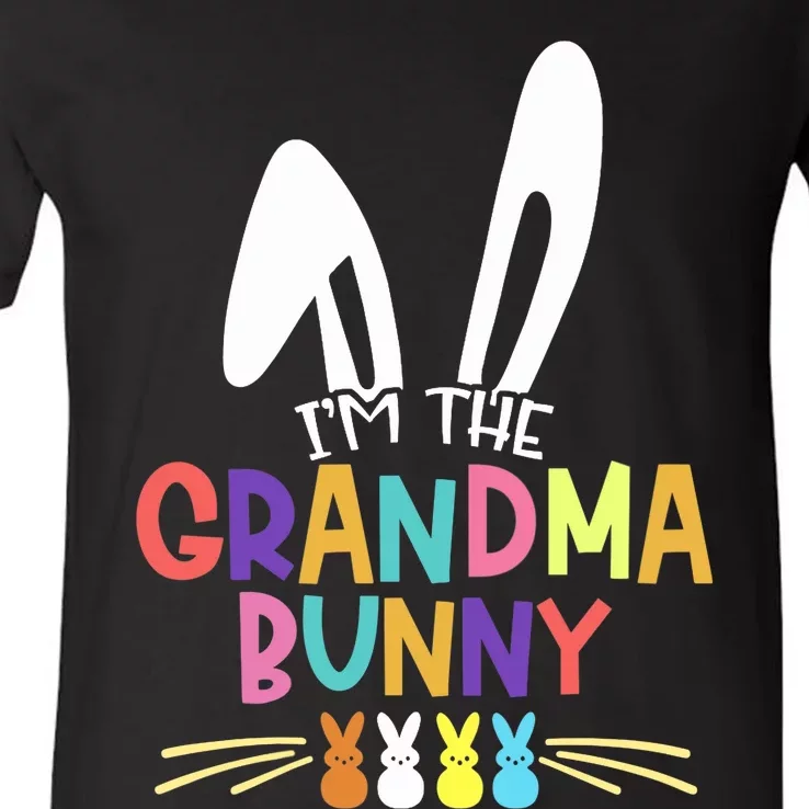 Wo I'm The Grandma Bunny Matching Family Easter Party Outfit V-Neck V-Neck T-Shirt