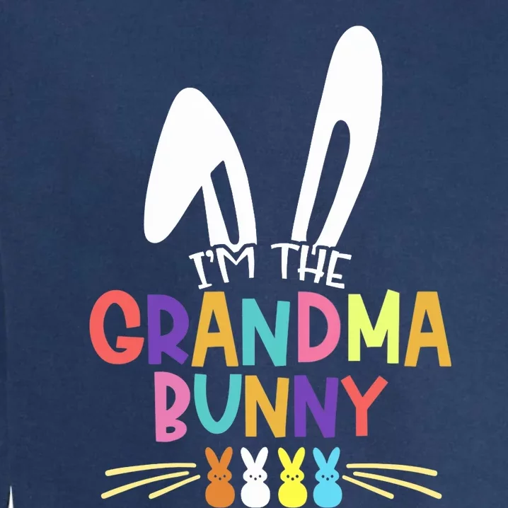 Wo I'm The Grandma Bunny Matching Family Easter Party Outfit V-Neck Garment-Dyed Sweatshirt