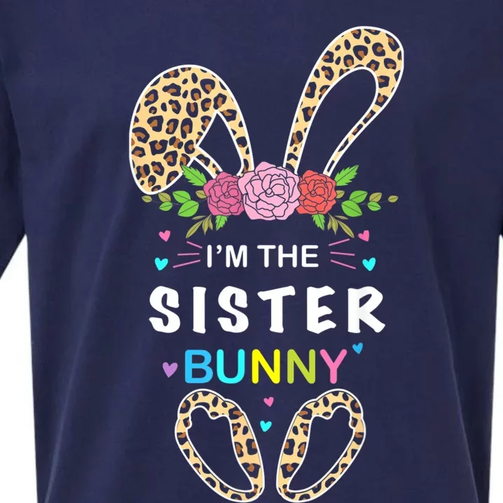 Womens I'm The Sister Bunny Rabbit Easter Family Matching Sueded Cloud Jersey T-Shirt