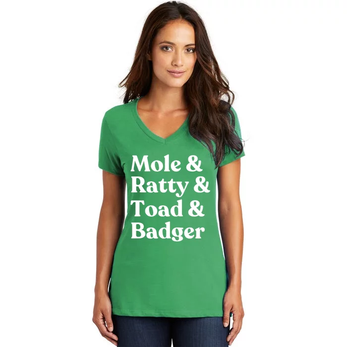 Wind In The Willows Character Women's V-Neck T-Shirt