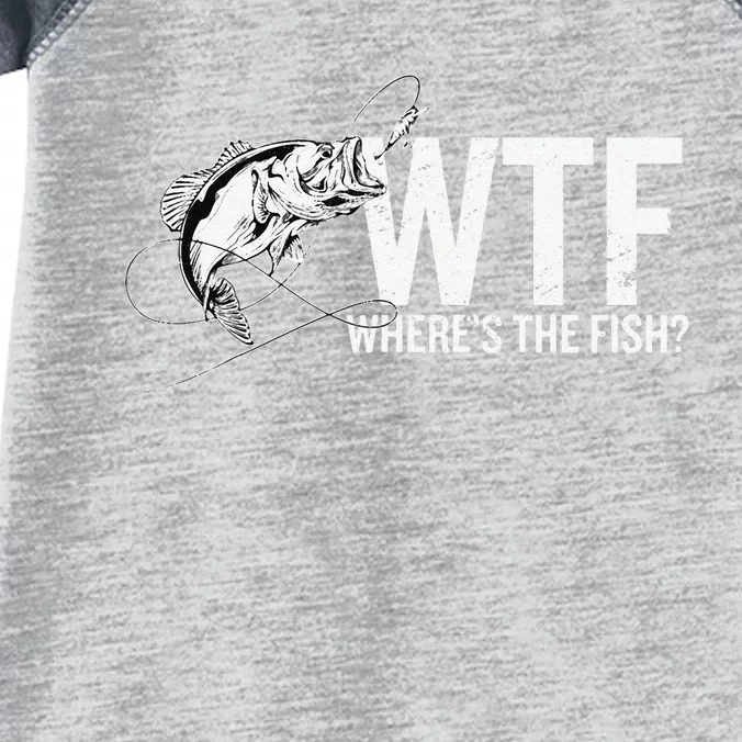 Where Is The Fish WTF Funny Fishing Anglers Fisherman Infant Baby Jersey Bodysuit