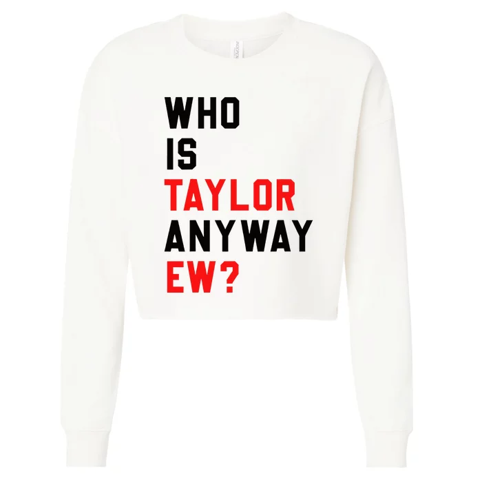 Who Is Taylor Anyway Ew Girl Taylor First Name Groovy 80S Cropped Pullover Crew