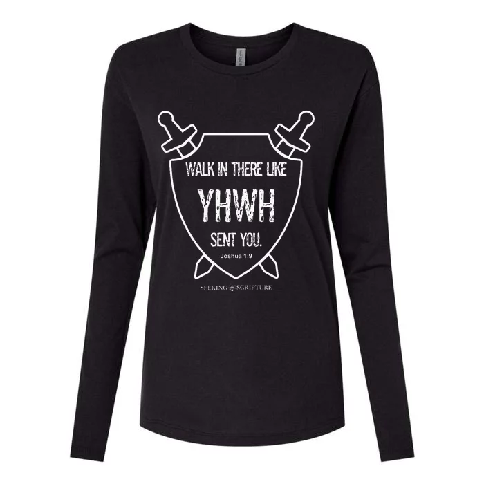 Walk In There Like Yhwh Sent You Joshua 19 Womens Cotton Relaxed Long Sleeve T-Shirt