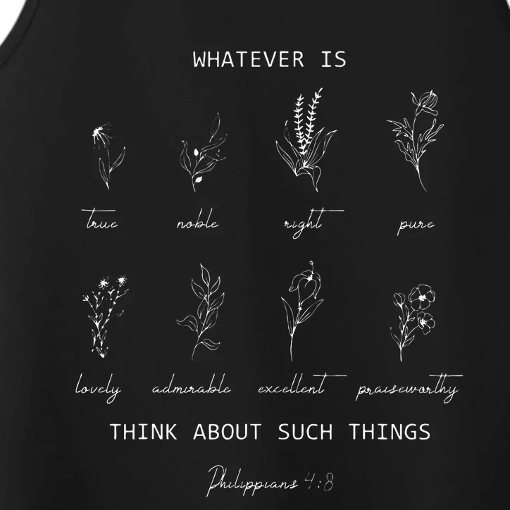 Whatever Is True Philippians 48 Christian Floral Bible Performance Tank