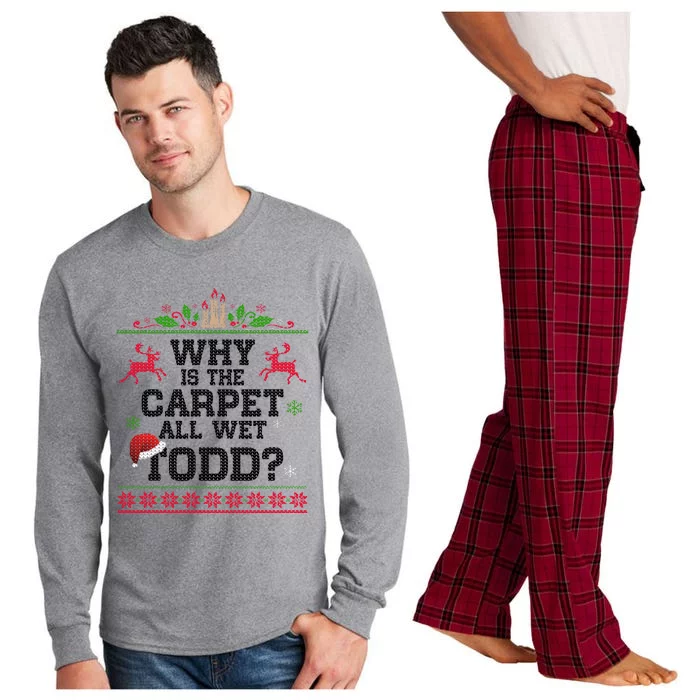 Why Is The Carpet All Wet, TODD Ugly Christmas Sweater Long Sleeve Pajama Set