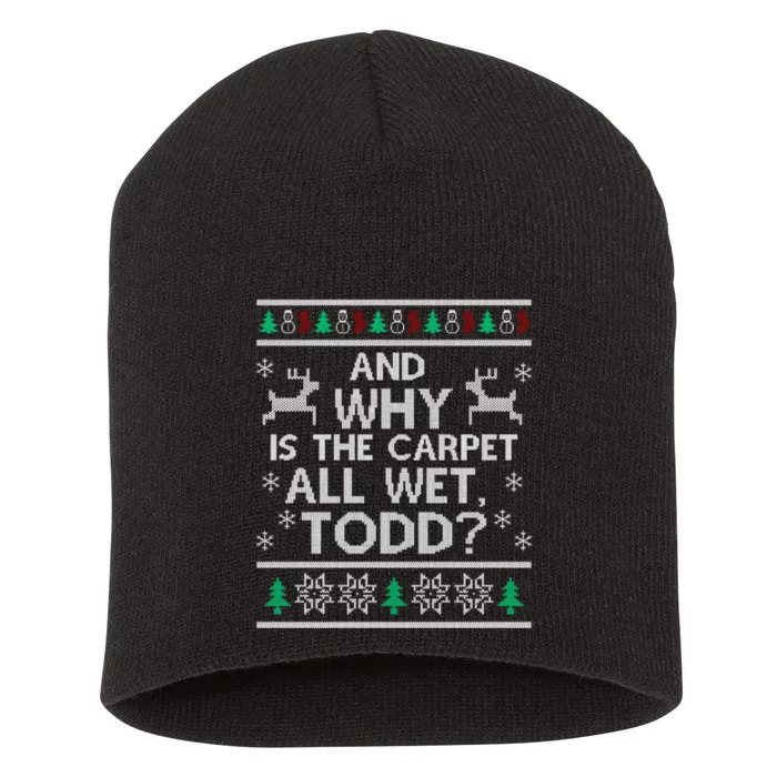 Why Is The Carpet Funny All Wet Todd Christmas Holiday Party Short Acrylic Beanie