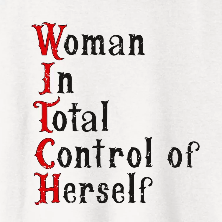 Woman In Total Control Of Herself Funny Halloween Feminist Women's Crop Top Tee