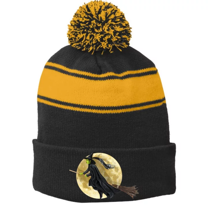 Witch and The Moon Stripe Pom Pom Beanie