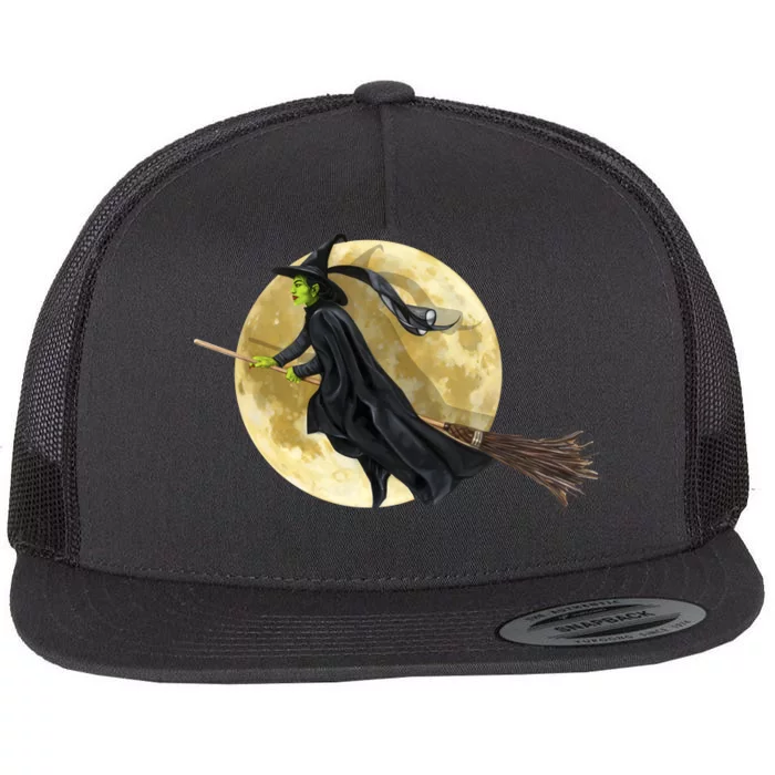 Witch and The Moon Flat Bill Trucker Hat