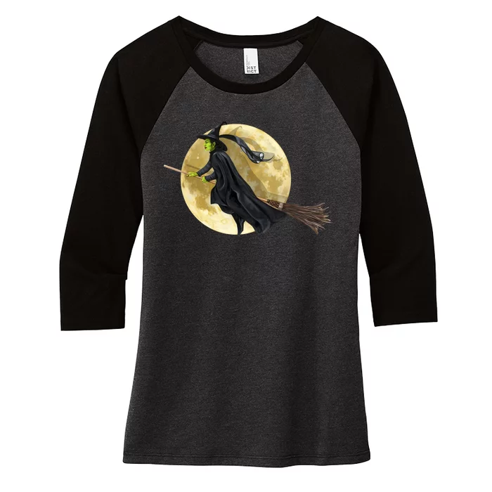 Witch and The Moon Women's Tri-Blend 3/4-Sleeve Raglan Shirt