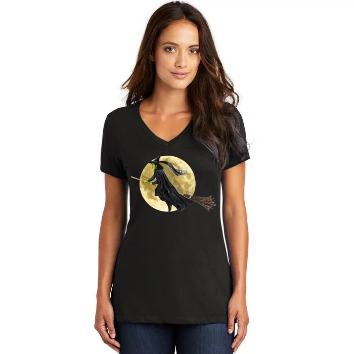 Witch and The Moon Women's V-Neck T-Shirt