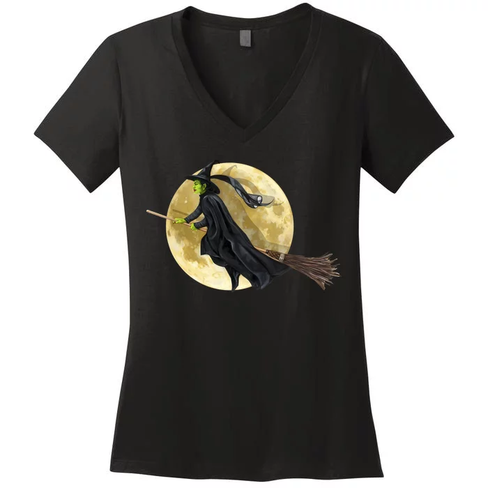 Witch and The Moon Women's V-Neck T-Shirt