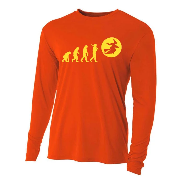 Witch Evolution Funny Halloween Cooling Performance Long Sleeve Crew