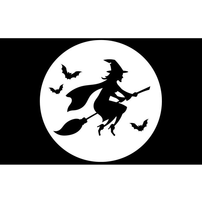 Witch Flying Over Moon Halloween Bumper Sticker