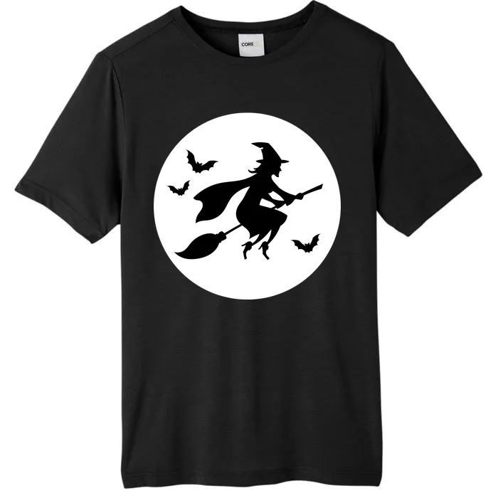 Witch Flying Over Moon Halloween ChromaSoft Performance T-Shirt