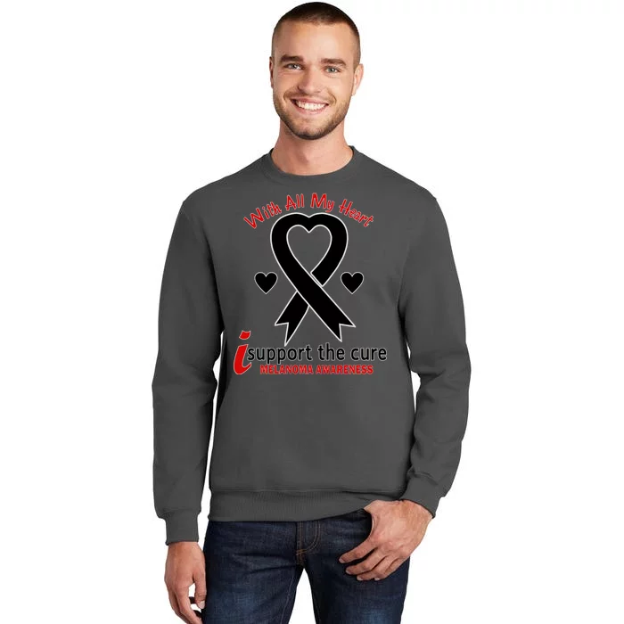 With All My Heart Melanoma Awareness Tall Sweatshirt