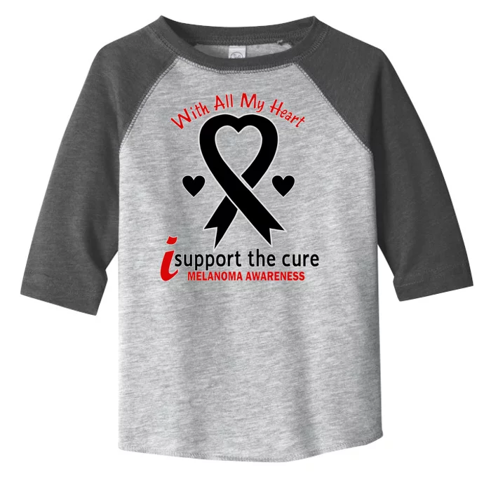 With All My Heart Melanoma Awareness Toddler Fine Jersey T-Shirt