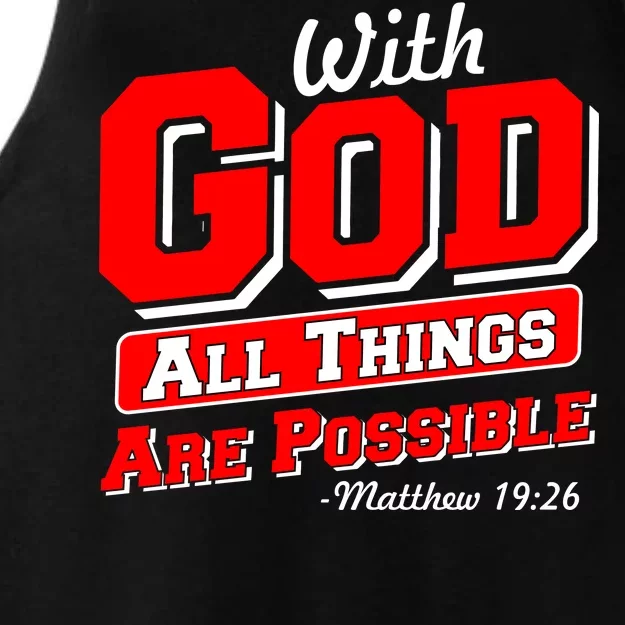 With God All Things Are Possible - Matthew 19:26 Ladies Tri-Blend Wicking Tank