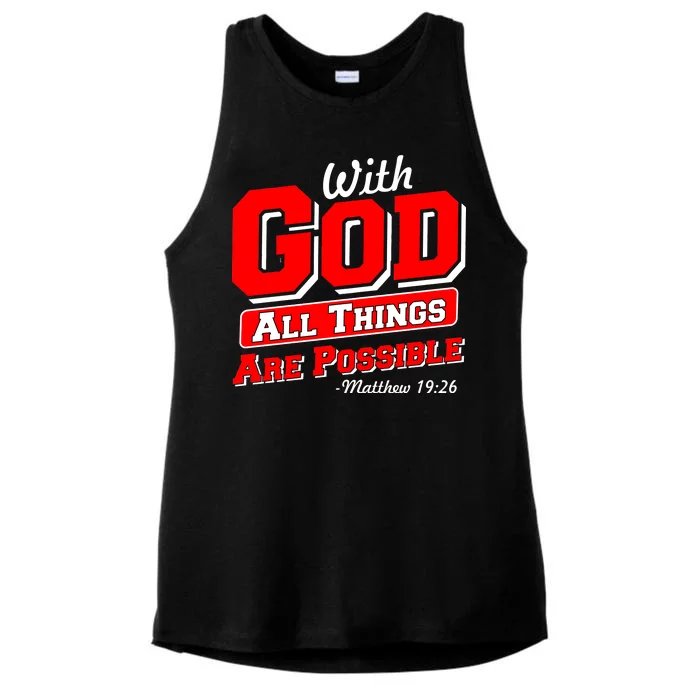 With God All Things Are Possible - Matthew 19:26 Ladies Tri-Blend Wicking Tank