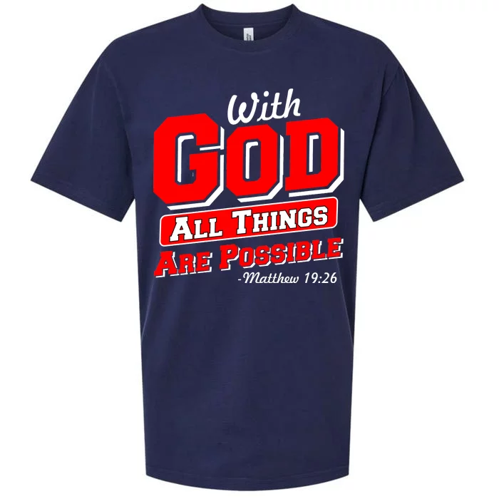 With God All Things Are Possible - Matthew 19:26 Sueded Cloud Jersey T-Shirt