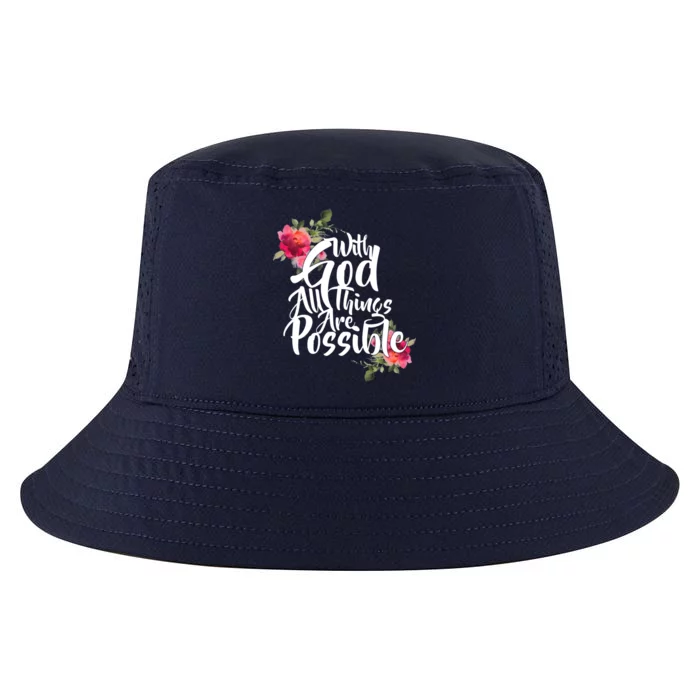 With God All Things Possible Cool Comfort Performance Bucket Hat