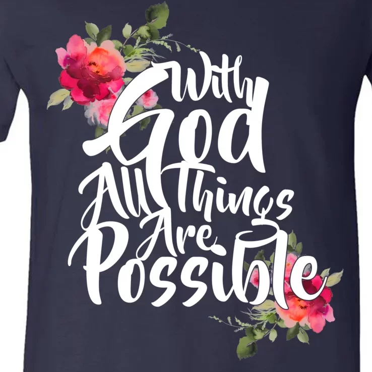 With God All Things Possible V-Neck T-Shirt