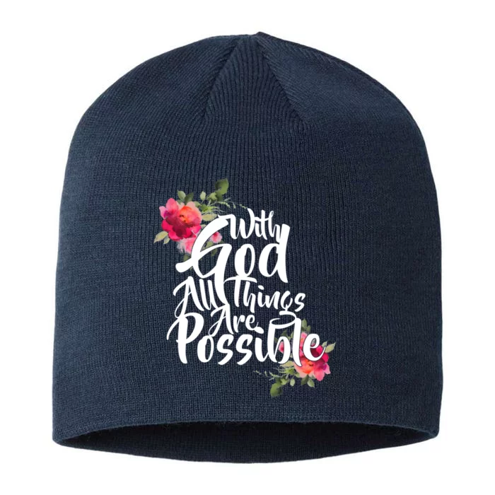 With God All Things Possible 8 1/2in Sustainable Knit Beanie