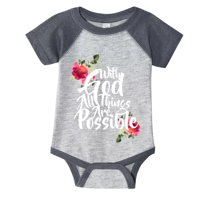 With God All Things Possible Infant Baby Jersey Bodysuit