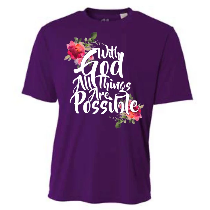 With God All Things Possible Cooling Performance Crew T-Shirt