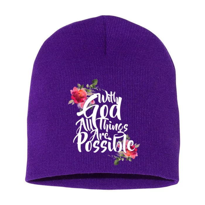 With God All Things Possible Short Acrylic Beanie