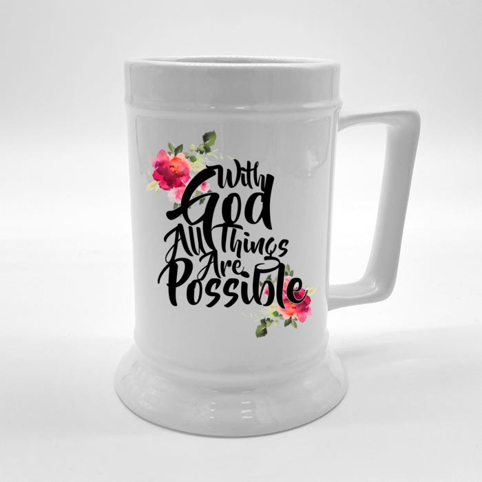 With God All Things Possible Front & Back Beer Stein