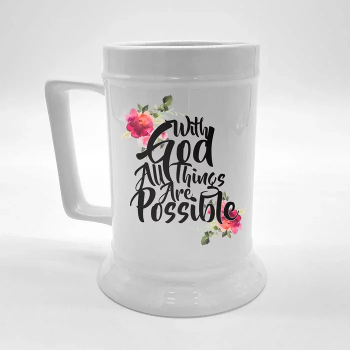 With God All Things Possible Front & Back Beer Stein