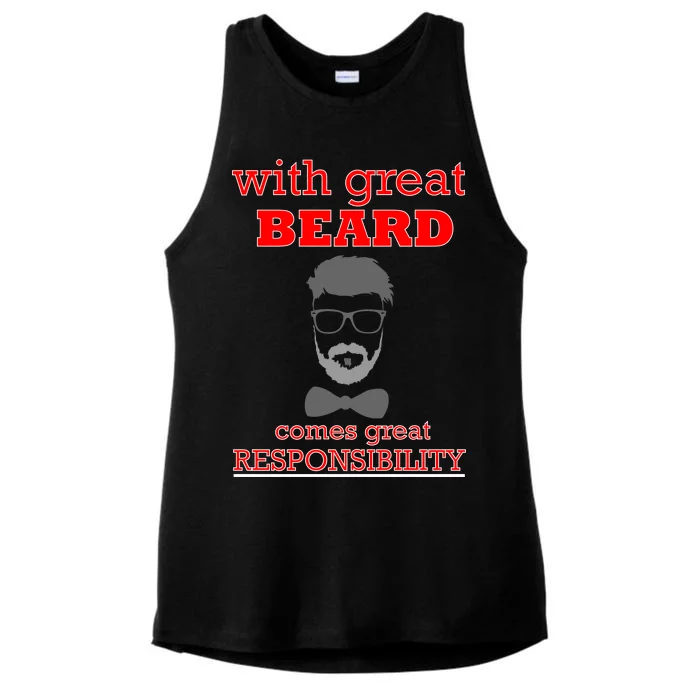 With Great Beard Comes Great Responsibility Ladies Tri-Blend Wicking Tank