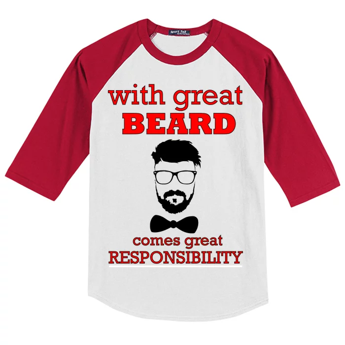 With Great Beard Comes Great Responsibility Kids Colorblock Raglan Jersey